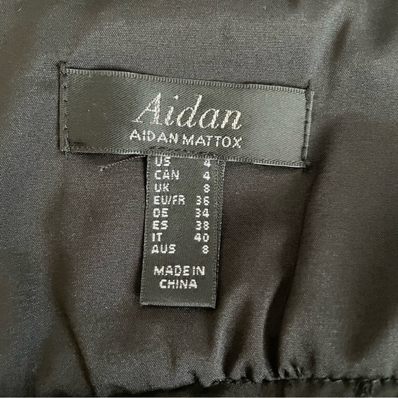 Aidan Mattox Black Floral Printed Sleeveless Slit Maxi Dress Size 4 - Picture 10 of 16